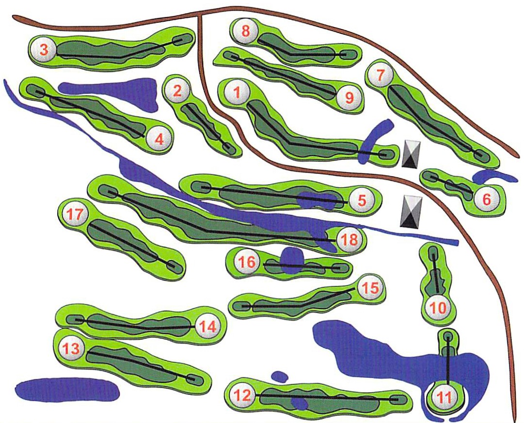 Map Graphic of Llano Grande's Golf Courses